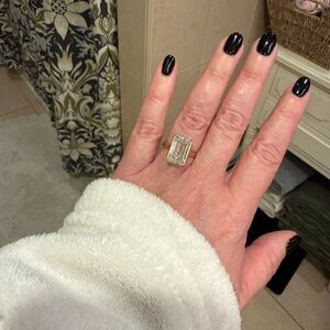 Breathtaking 6.51 CT. Emerald Cut Lab Grown Diamond Ring! Bezel Set Beauty!